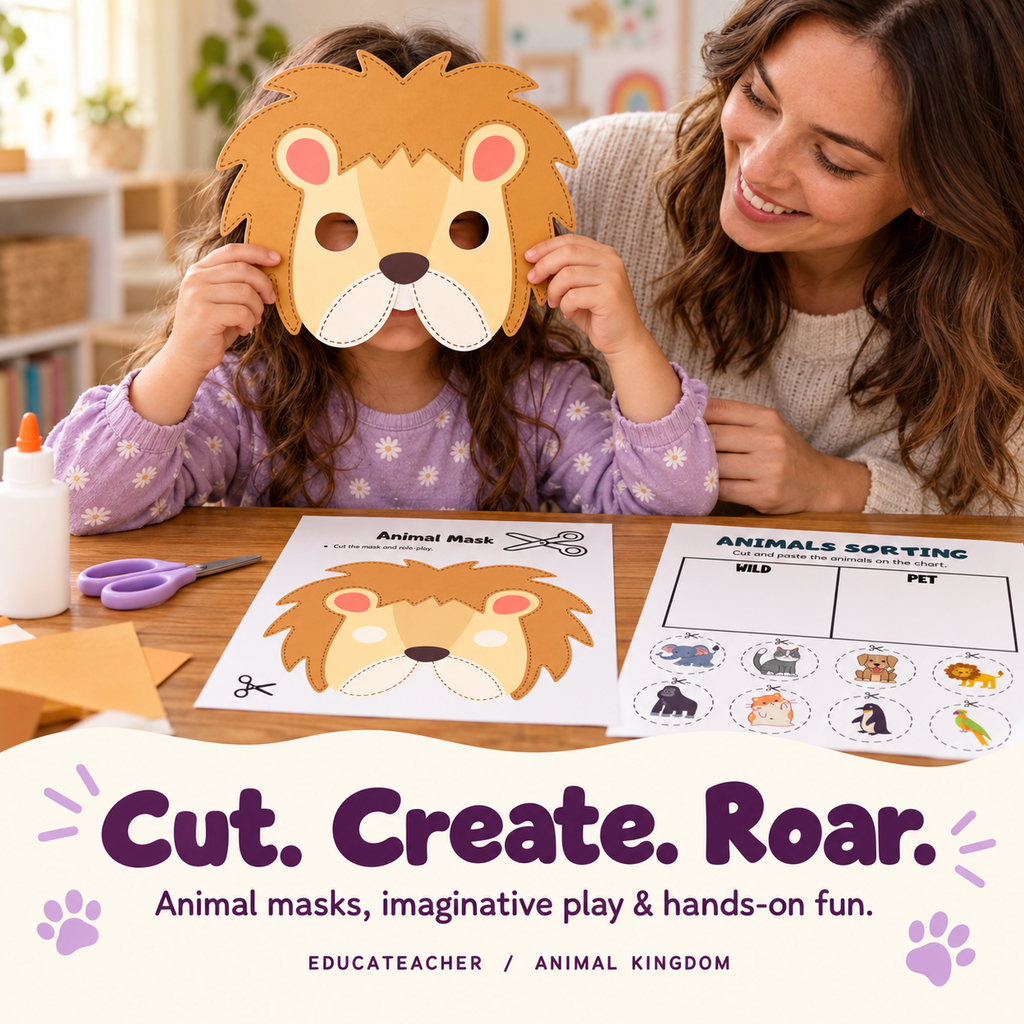 Animal Activity Book for Kindergarten: 100+ Printable Puzzles, Crafts & Worksheets My Store 2