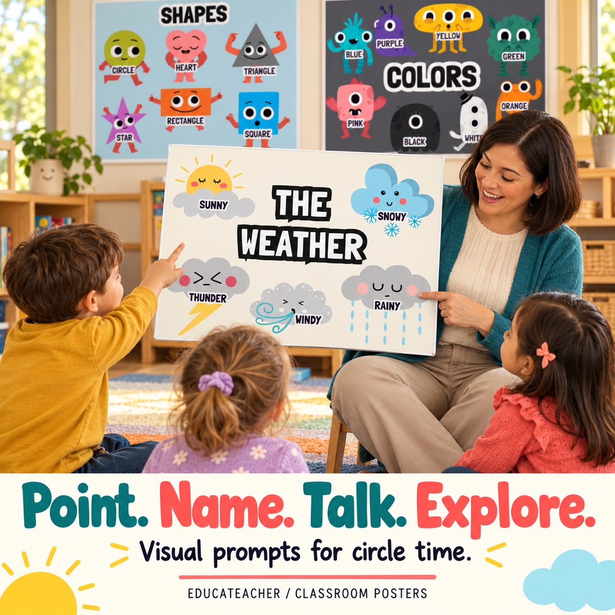 Cut and Glue Worksheets for Preschool | Kindergarten Classroom Posters Pack Educateacher Store