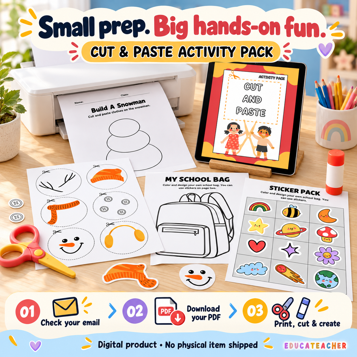 Hands-On Kindergarten Worksheets | Printable PDF Activities Educateacher Store