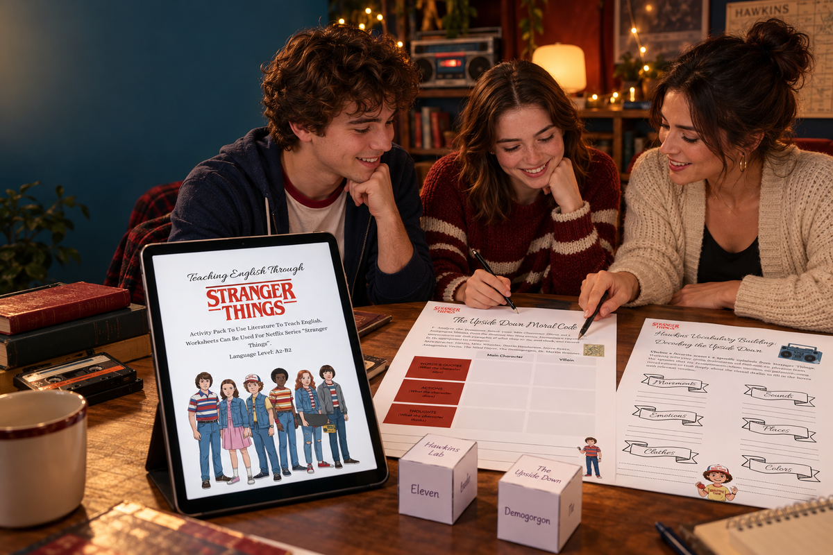 Stranger Things ESL Activities | Creative Writing Pack A2-B2 Educateacher Store