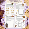 Harry Potter English worksheets featuring vocabulary practice, book cover design, wand design, and story dice for A2–B2 learners.